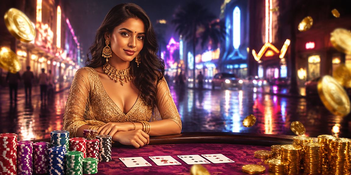 Mumbai player enjoying Teen Patti in traditional dress